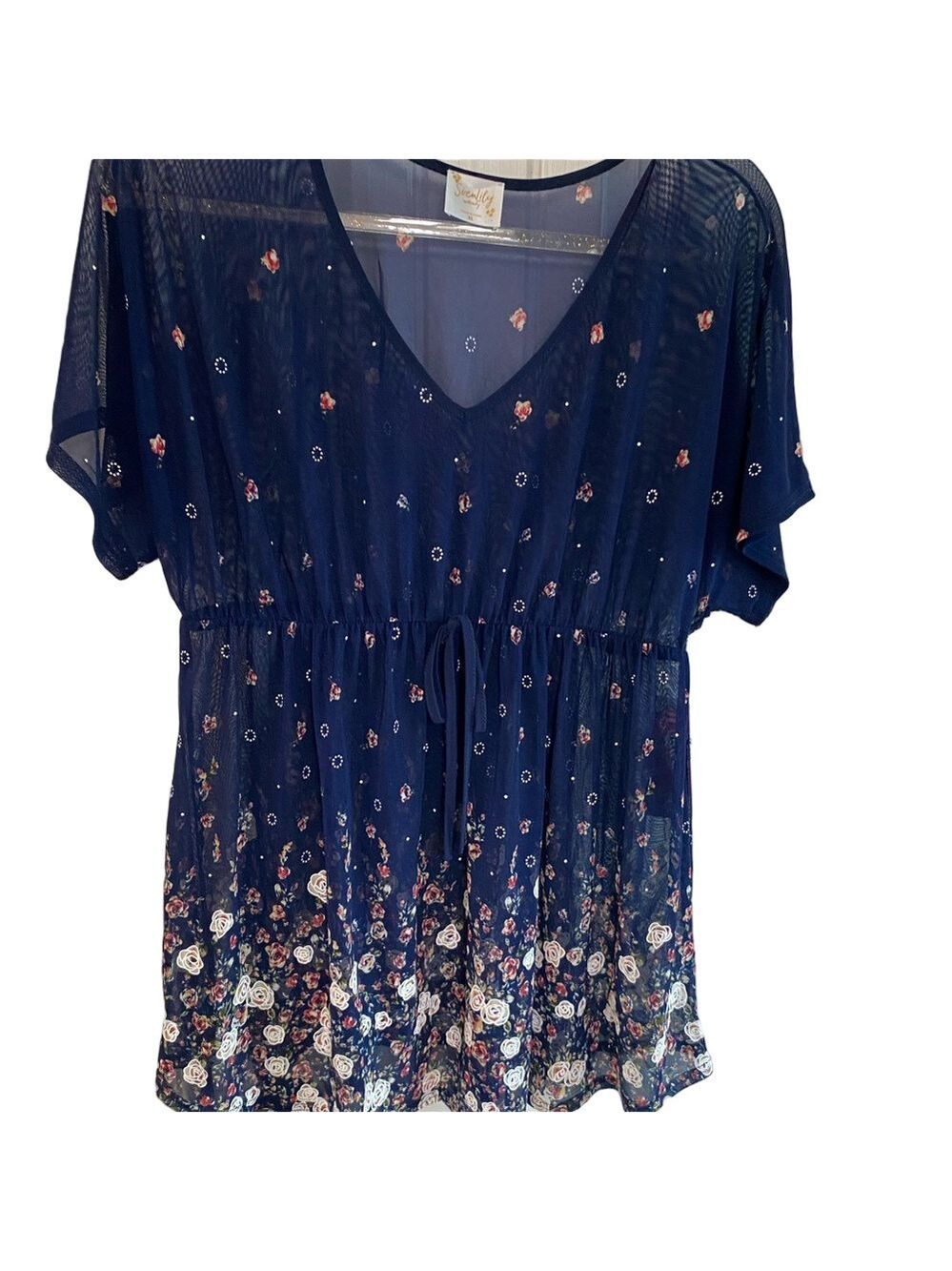 Siren Lily Navy Floral Blouse